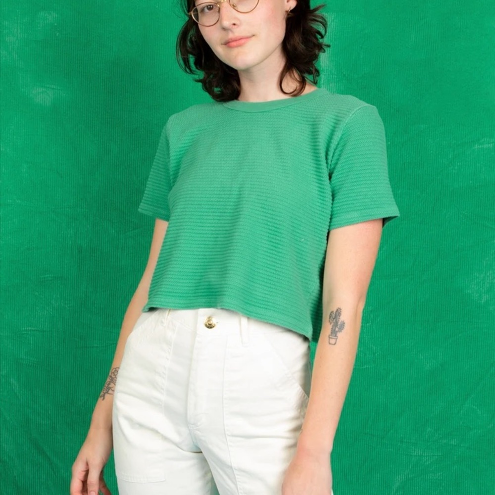 Big Bud Press Cropped Honeycomb tee
